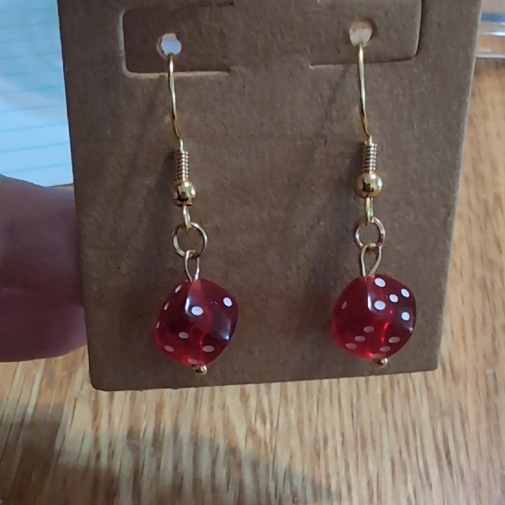 Red Dice Earrings
